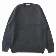 TI Auralee新品未使用スーパーキッドモヘアニット希少5ブラック AURALEE/オーラリー】BRUSHED SUPER KID MOHAIR KNIT P/O