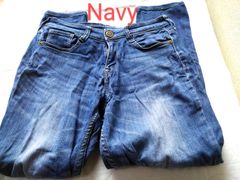 1030y【お勧めアイテム】Navy 古着 パンツ デニム ジーンズ レディース
