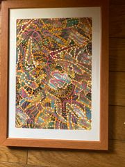 A4イラストボードアクリル絵画「無題」額込み