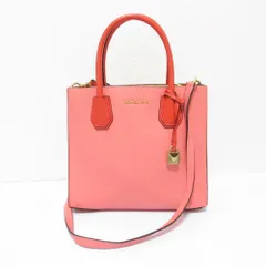 美品 MICHAEL KORS マイケルコース MERCER マーサー レザー 2WAY ハンドバッグ ショルダーバッグ ピンク レディース 古着 中古 USED