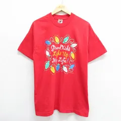 M/古着 フルーツオブザルーム 半袖 ビンテージ Tシャツ メンズ 90s 電球 コットン クルーネック 赤 レッド 24apr17 中古