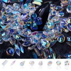 【人気商品】160個 ネイル ラインストーン キラキラ AB色 特殊 大粒 ネイル クリスタル 8種類 大容量 ネイルシールセット ネイルパーツ ストーン オーロラ クリア 立体 ネイルストーンパーツ ネイルラインストーン 3Ｄネイルデザインパーツ キラキラオ