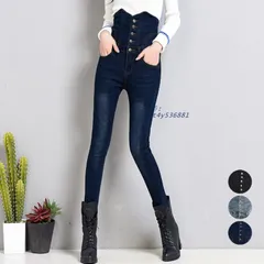 韓国デニム ハイウエスト スキニーパンツ ant4y536881