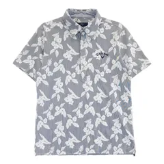 サイズ：M CALLAWAY キャロウェイ  半袖ポロシャツ ロゴ刺繍 ストライプ 花柄 ネイビー系 [240101326226]# ゴルフウェア メンズ ストスト