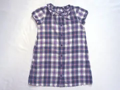 ベベ bebe アウトレット 子供服 女の子 120cm 半袖 ワンピース チェック 紫 春 夏 ★3 ガールズ 女児 キッズ 【中古】 ユーズド リサイクル こども