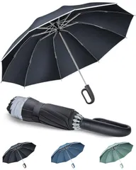 折りたたみ傘 ワンタッチ自動開閉 【10本骨・高密度310T生地・逆戻り防止安全設計】 折り畳み傘 大きいサイズ 逆折り畳み傘 風に強い テフロン加工 耐風撥水 丈夫耐久 折りたたみ日傘 遮光遮熱 UVカット 晴雨兼用傘 梅雨対策 台風対応 豪雨対応 メンズ