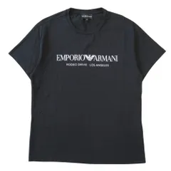 美品 EMPORIO ARMANI エンポリオアルマーニ ロゴ Tシャツ カットソー 半袖 サイズXS 黒 ブラック メンズ 古着 中古 USED