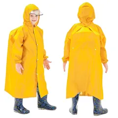 [Yolrky] レインコート キッズ ランドセル対応 男の子 女の子 子供 大人 レインウェア 雨合羽 梅雨 豪雨 自転車 通園 通学 (イエロー, XL)