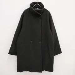 54cm着丈マリナリナルディ【大きい】スタンドカラー　コート　黒