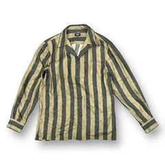 国内正規 美品 FENDI Striped Woven Shirt ストライプ オープンカラー シルク シャツ 長袖 フェンディ FS0747 ABUQ  カーキ系 41  65845A3のサムネイル