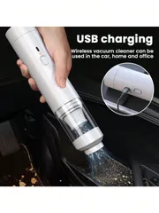 車用掃除機 - 車内清掃用品、コードレス ハンディ 強力 ポータブル掃除機、充電式 家庭用掃除機、真空掃除機クリーニングアクセサリ付き。車内清掃、コンピューターデスクトップ清掃に適しています。コンパクトサイズ、収納が簡単、ダストカップの取