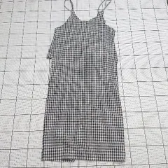 ◇ Θ La-gemme ラジェム チェック柄 ノースリーブ 膝丈 ワンピース サイズF ブラック ホワイト系 レディース E  【1508200031613】
