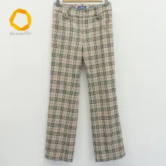 バーバリー BURBERRY パンツ ブルーレーベル ノバチェック ロゴボタン 刺繍 616679i