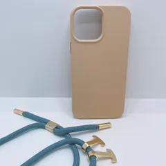 【在庫処分】iPhone13ProMax用　スマホショルダー　ストラップ付きケース　ベージュ　2Wayケース　取り外し可能　肩掛けストラップ　長さ調節可能　落下防止　ショルダーストラップ　スマホストラップ　シリコンケース　手触り抜群