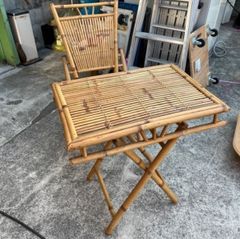テーブル・椅子セット　バンブーセット　折りたたみ可能　　オシャレ　おしゃれ　お庭やカフェなどに【倉庫前引き取り限定価格】【配送の場合は購入前にご相談下さい‼️】【名古屋中川区】