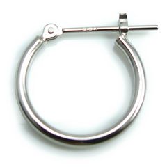 Pt900 フープピアス 1.5mm x プラチナ 15mm 片耳分0.5ペア シングル メンズ 日本製 フープ リング ピアス (1.5x15mm片耳)