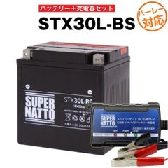 【バッテリー＋充電器セット】 STX30L-BS ■ スーパーナット充電器 ■ スーパーナット