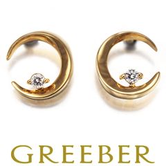 スタージュエリー ピアス ダイヤ 0.01ct/0.01ct Moonlight ムーン K18YG  #170710