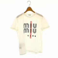 ミュウミュウ miumiu MIUMIU CLUB Tシャツ カットソー 半袖 S ホワイト ブラック ピンク /DO ■OSのサムネイル
