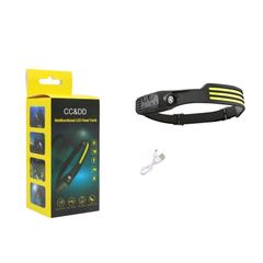 vapology【超軽量・大容量バッテリー】1200mAh COB センサー ヘッドライト USB充電 4モード調光 超輝度 白色LED1000ルーメン [ランニング/釣り/夜間作業/アウトドア] (３ライン)