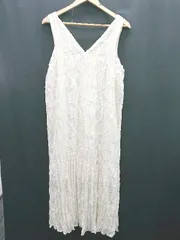 ◇ ⊂ NICE CLAUP ナイスクラップ 花柄 ロング丈 フレア　ワンピース サイズF アイボリー レディース P  【1409250011238】