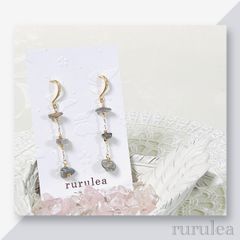 ♢さざれ石ピアス/イヤリング♢ 天然石 : ラブラドライト 匿名配送
