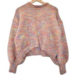 idem イデム カラフル ミックス ショート丈ニット セーター 長袖 トップス