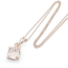 ネックレス SILVER 925 シルバー ピンクゴールドコーティング カットローズクォーツ ジルコニア 天然石 ジュエリー