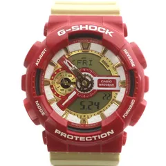 カシオジーショック CASIO G-SHOCK クレイジーカラーズ Crazy Colors アイアンマン 腕時計 ウォッチ クォーツ アナログ デジタル 2針 カレンダー ストップウォッチ アラーム タイマー 樹脂 赤 レッド ゴールド色 GA-110CS