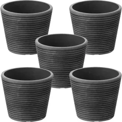 【在庫処分】盆栽 植木 観葉 植物 土 屋外 003585 おしゃれ 野菜 5個セット ダークグレー 12型 ミディポット ボタニー 鉢 プランター リッチェル(Richell)