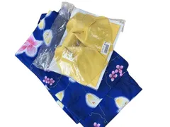 レディース　浴衣　帯セット　和花　青　ブルー　花火大会　日本製　 結び帯 作り帯 結び帯 リボン 桜柄 ゆかた 簡単着付け 　黄　やまぶき　イエロー　からし