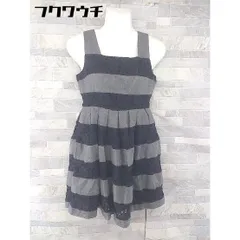 ◇ MERCURYDUO ノースリーブ バックジップ レース ボーダー ミニ ワンピース サイズF グレー ブラック レディース 【中古】 【1103110007620】