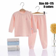 保温下着 インナー キッズ 子供用パジャマ 自発熱 純綿女の子男の子 ボーダー ベビー 秋冬 トップス 裏起毛 厚手 長袖 ルームウェア 部屋着