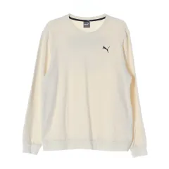 XL PUMA(プーマ) アイボリー ロゴ パーカー スウェットシャツ
