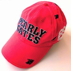 PEARLY GATES  パーリーゲイツ  ゴルフ  スポーツ キャップ  帽子  FRサイズ  フリーサイズ  中古品  赤紺
