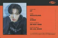 【中古】コレクションカード(男性) ATEEZ/ウヨン(Wooyoung)/CD「THE WORLD EP.1 ： MOVEMENT」(Z Ver.)封入特典IDカード