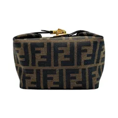 ✨FENDI フェンディ　バニティバッグ　ポーチ　ズッカ柄　FFロゴ　本革　茶色 ✨FENDI フェンディ バニティバッグ ポーチ ズッカ柄 FFロゴ 本