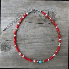 赤 ネイティブカラー アンクレット