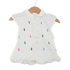 ラルフローレン ポロワンピース トップス 半袖 フリル ブルマ付き ベビー 女の子用 3Mサイズ ホワイト RALPH LAUREN 【中古】