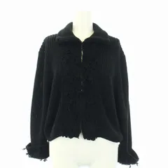 ニナリッチ NINA RICCI ニットジャケット カーディガン レース シルク 七分袖 M 黒 ブラック /TKのサムネイル