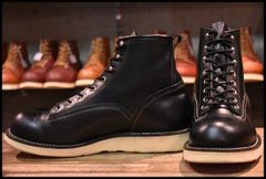 【7.5D 良品 08年】レッドウィング 2913 ラインマン 黒 ブラッククローム LTT 編み上げ レースアップ ブーツ redwing HOPESMORE【EG046】