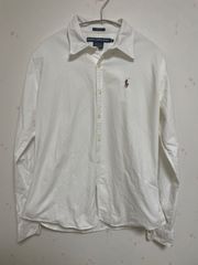 ラルフローレンスポーツ　スリムフィット　白　シャツ　中古　Ralph Lauren sport Mサイズ　レディース