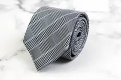 タカキュー ブランド ネクタイ チェック柄 格子柄 シルク PO  メンズ ネイビー TAKA Q 【中古】