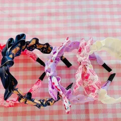 ハンドメイド　くしゅくしゅリボンカチューシャ