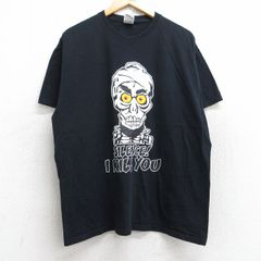 XL/古着 フルーツオブザルーム 半袖 ビンテージ Tシャツ メンズ 00s スカル コットン クルーネック 黒 ブラック 25aug28 中古