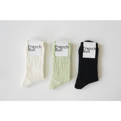 French Bull (フレンチブル) | レースソックス (off white / light green / black) | 靴下 ソックス 可愛い