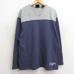 XL/古着 ギャップ GAP 長袖 ビンテージ Tシャツ メンズ 00s ツートンカラー 大きいサイズ コットン Vネック 紺他 ネイビー 23dec08 中古