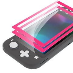 eXtremeRate switch liteに対応用透明なHDクリアセーバー保護フィルム、スイッチライトに対応用強化ガラススクリーン保護フィルム［傷防止、指紋防止、飛散防止、バブルフリー］【ローズレッド】