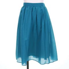 ★SALE 54％OFF★ フレアスカート ハーフ ひざ丈 ギャザー 女子会 オフィス デート M グリーン系【クリアインプレッション CLEAR IMPRESSION】