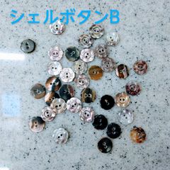 シェルボタンB/10個セット/黒蝶貝/パール/ハンドメイド/手芸素材/趣味